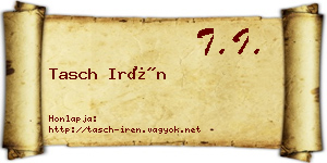 Tasch Irén névjegykártya